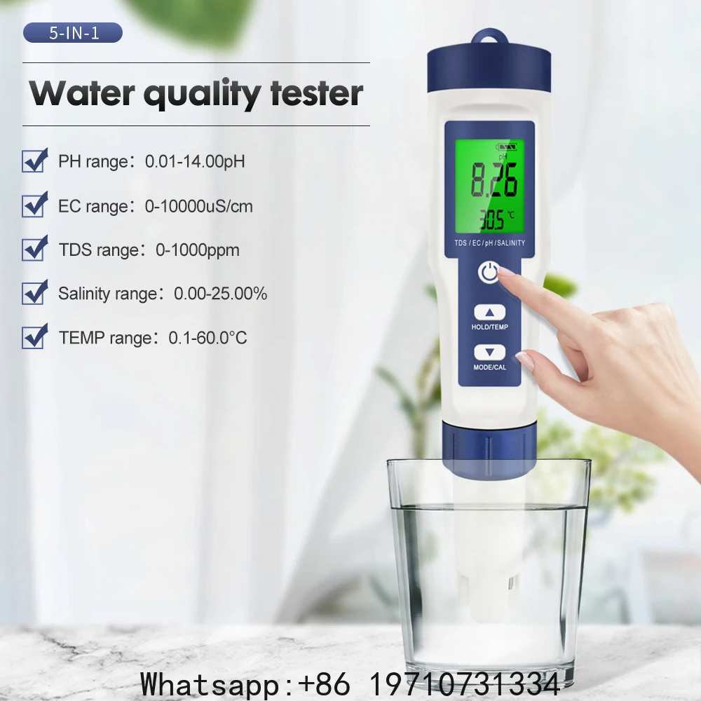 5 In 1 Digital PH Meter TDS EC - đánh giá và giá Water Testing Kit