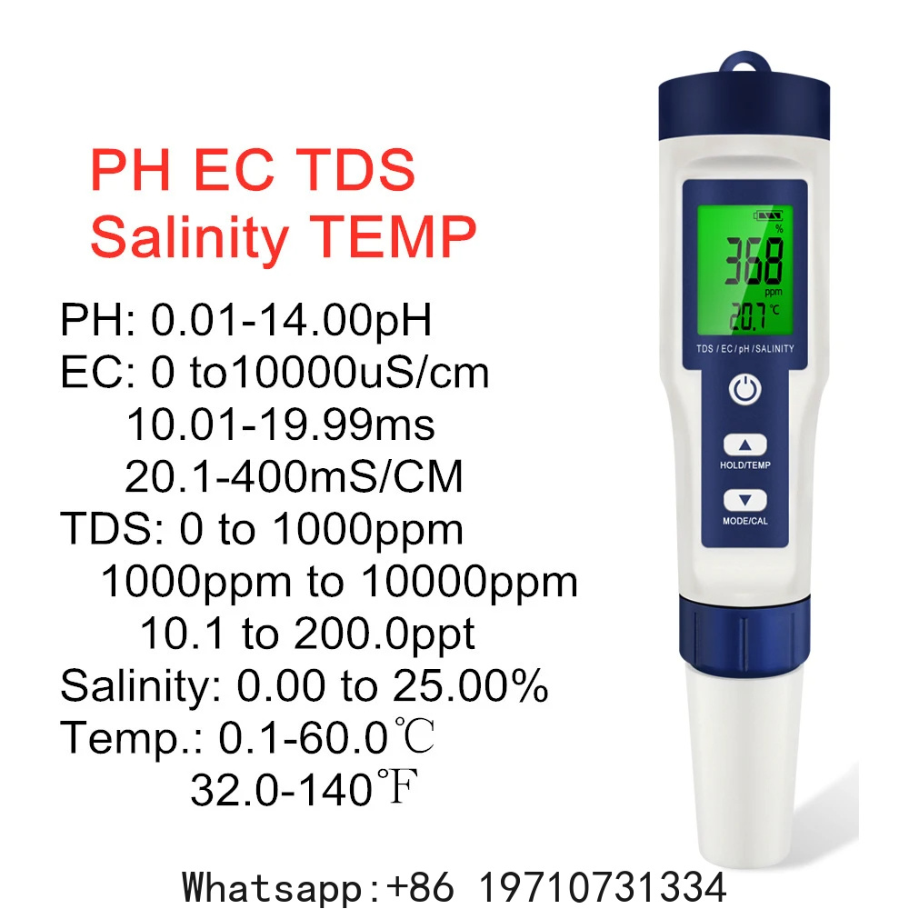 5 In 1 Digital PH Meter TDS EC - đánh giá và giá Water Testing Kit
